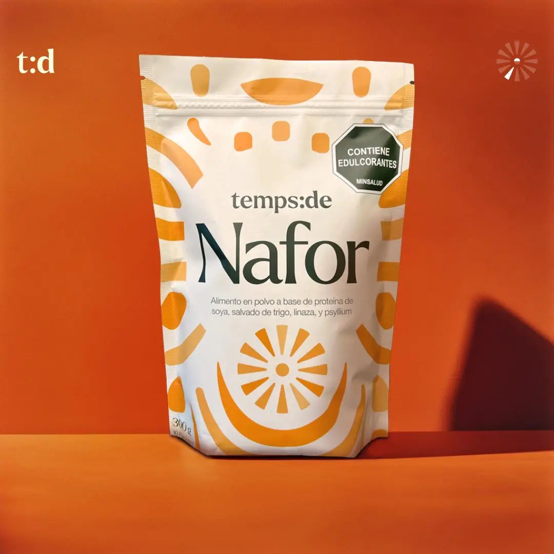 Ver Nafor: Empaque de Nafor sobre fondo naranja
